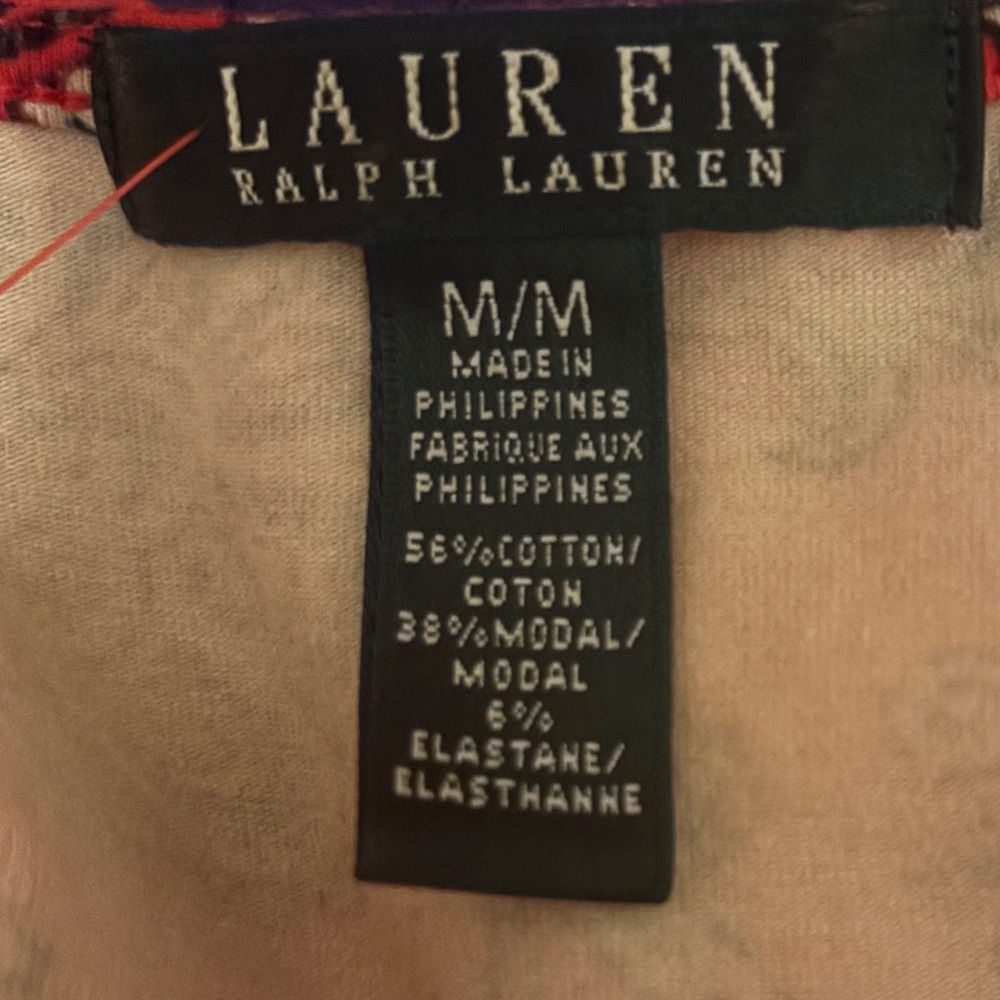 Ralph Lauren Red, Blue and Tan Sleeveless Dress, Sz M - Picture 4 of 5